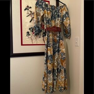 Boston Proper Off Shoulder Linen/Cotton Dress